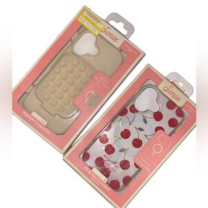 Sonix Pink Cherry Glitter & Cream Bubble iPhone Case Duo